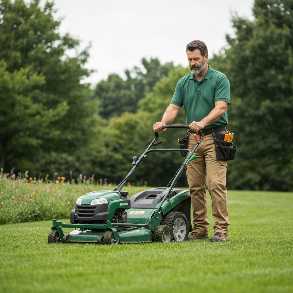 Professional lawn care team